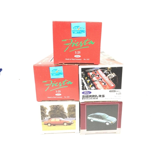 554 - 5 X Boxed Schabak Ford Vehicles. 1:72 Scale. Including Fiesta XR2i. Sierra Sapphire. Granada. And Co... 