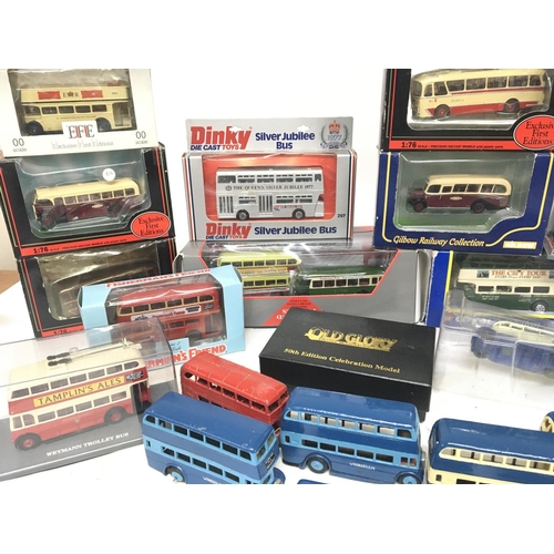 583 - A Collection of Various Die-Cast Buses. Some Boxed Including Dinky Efes etc.