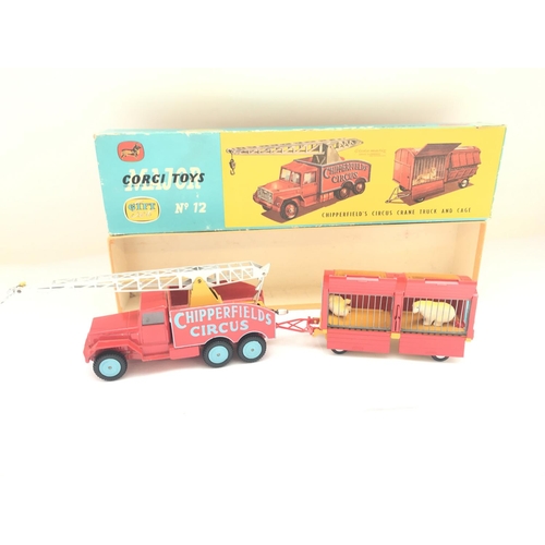 588 - A Boxed Corgi Gift Set No.12 a Chipperfields Circus Crane Truck and Cage.