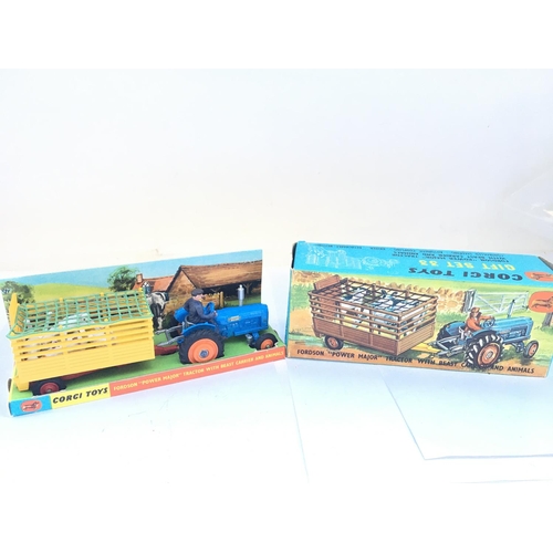 596 - A Boxed Corgi Gift Set #33 a Fordson Power Major Tractor With Beast Carrier and Animals.