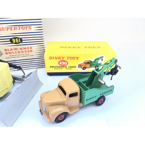 601 - A Boxed Dinky Blaw-Knox Bulldozer #961. And a Breakdown Lorry #430.