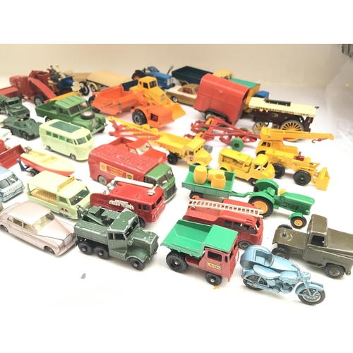 612 - A Box Containing a Collection of Playworn Diecast including Matchbox. Corgi. Etc.