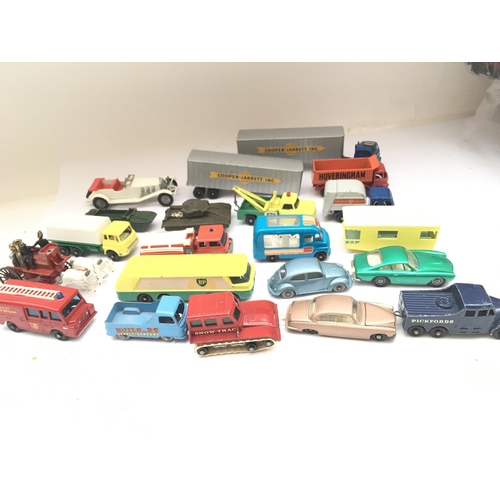 612 - A Box Containing a Collection of Playworn Diecast including Matchbox. Corgi. Etc.