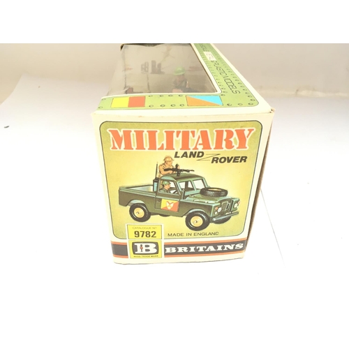 617 - A Boxed Britains War of Independance set (Limited Edition) #5154 and a Military Landrover #9782.