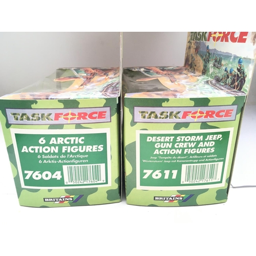 624 - 2 X Boxed Britains Task Force Sets. An Artic Set and a Desert Storm Jeep gun Crew #7611.