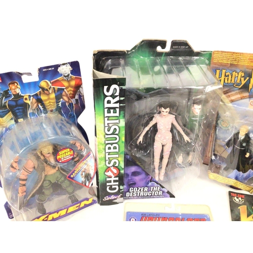 63 - A Collection of Assorted Action Figures including Ghostbusters. Harry Potter. X-Men and Others.