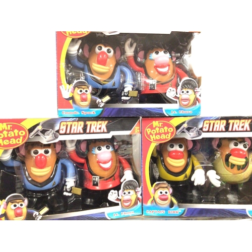 64 - A Collection of Mr Potato Head Toys Boxed including Kiss. Star Trek and Elvis.