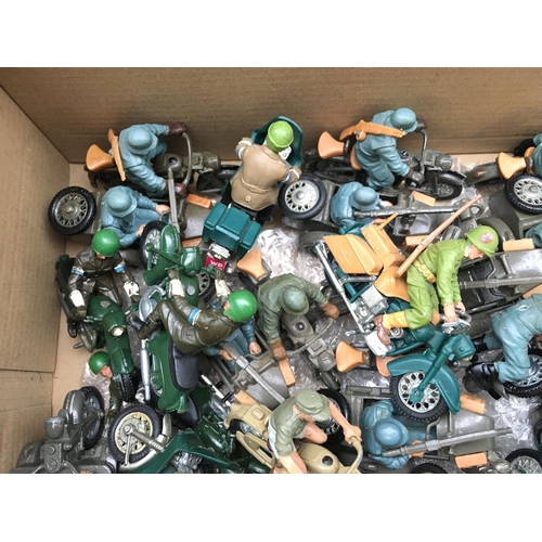 648 - A box Containing a Collection of Britains Motorcycles and Teams.