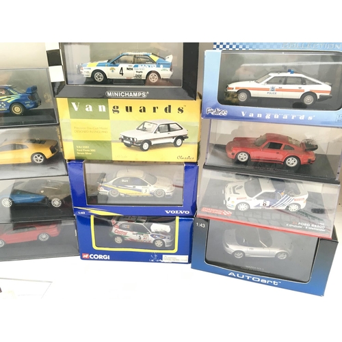 650 - A Bag Containing a Collection of boxed Model Cars including Minichamps. Vanguards. Corgi etc.No Rese... 