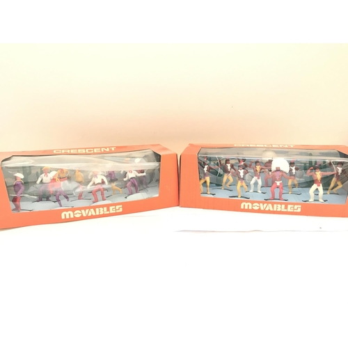 654 - 2 Boxed Crescent Toys Movables Cowboys and Indians. #902 and #903.