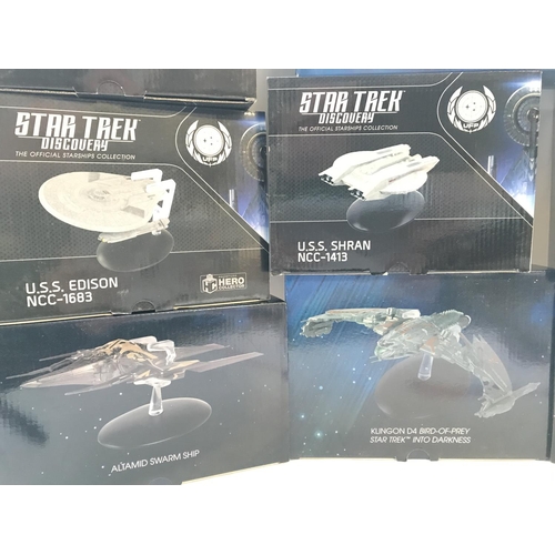 657 - A Collection of Star Trek Starships Collection by Eaglemoss. Including a Klingon Bird-Of Prey Set.