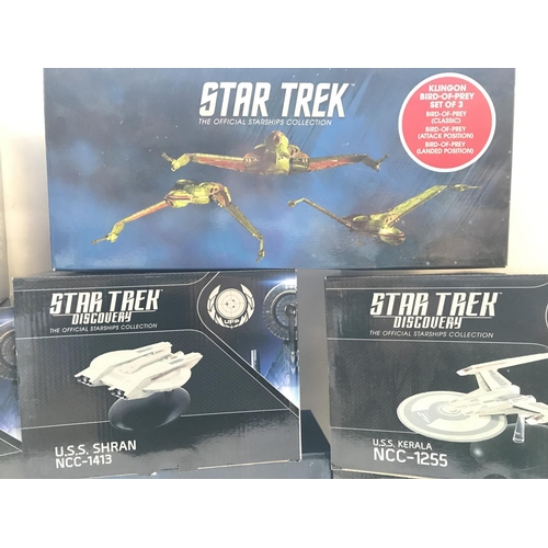 657 - A Collection of Star Trek Starships Collection by Eaglemoss. Including a Klingon Bird-Of Prey Set.