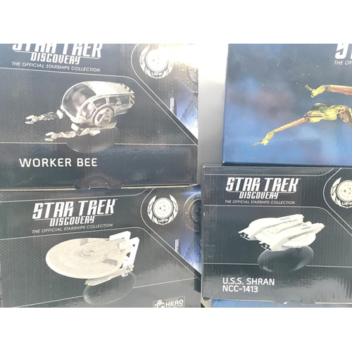 657 - A Collection of Star Trek Starships Collection by Eaglemoss. Including a Klingon Bird-Of Prey Set.