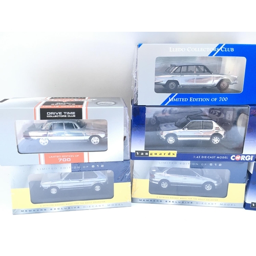 663 - A Collection of 7 Crome Corgi. Lledo Collectors Club Model Cars.