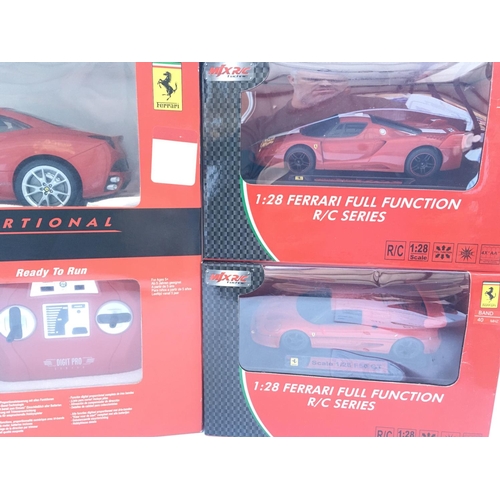 668 - 5 X Boxed Remote Controlled Ferraris by Mix R/C and Silverlit.