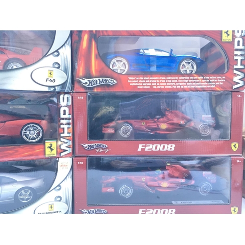 671 - A Collection of Boxed Hot Wheels Model Ferraris 1:18 Scale.