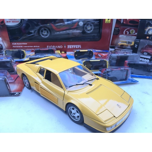 672 - A Collection of Boxed Hot Wheels. Burago. Shell Ferraris.