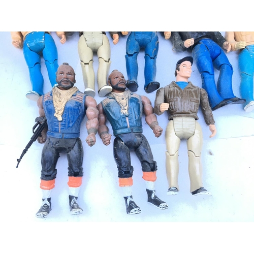 677 - A Collection of The A-Team Figures including Faceman. B.A. etc.