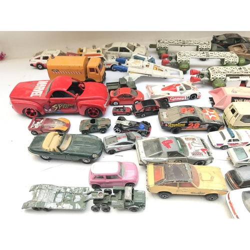 686 - A Collection of Playworn Diecast including Dinky. Corgi. Matchbox etc.