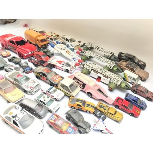 686 - A Collection of Playworn Diecast including Dinky. Corgi. Matchbox etc.