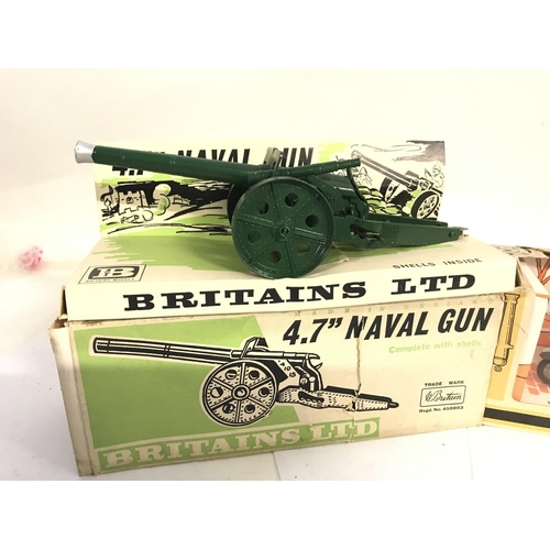 692 - A Boxed Britains Naval Gun #9739 and a Half Track #9780 (box is Worn).