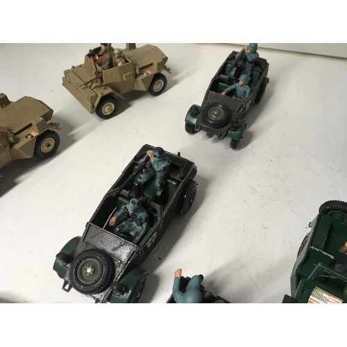 728 - A nice collection of 7 diecast WWII Military vehicles by Britains including British. American. Germa... 