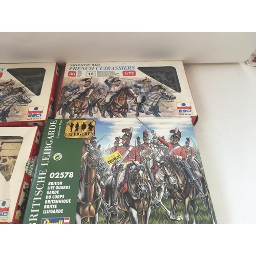 738 - A collection of five boxed model kits by Revell and ESCI. all military themed.