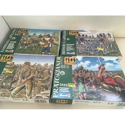 741 - A collection of 9 unused boxed REVELL model kits all military themed.