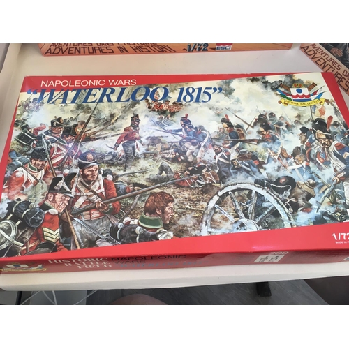 743 - A collection of three UNMADE boxed battlescene model kits by ESCI.