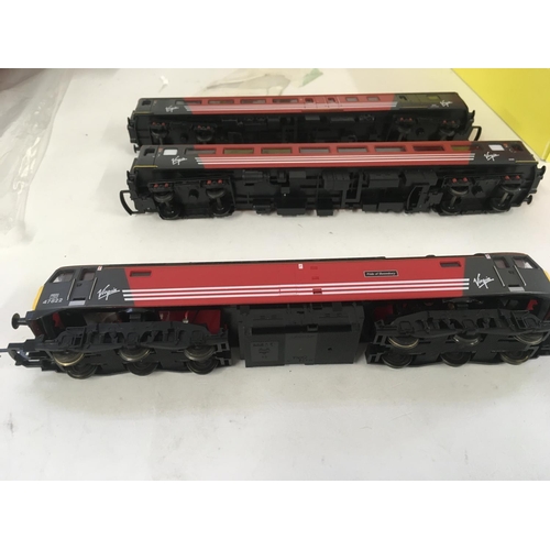 75 - Unboxed Hornby model Co Co Virgin Pride of Shrewsbury. 47822 00 gauge. Includes two passenger coache... 