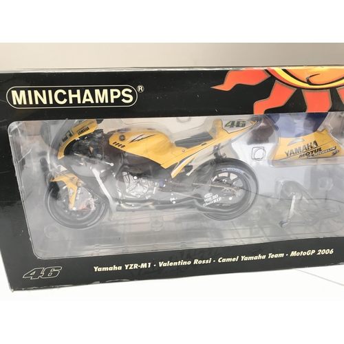 784 - 2 X Boxed Minichamps Motorcycles. A Yamaha and Honda both 1:12 Scale.