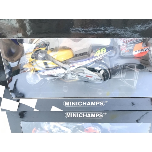 785 - 2 X Boxed Minichamps Motorcycles. 1:12 Scale both Hondas.