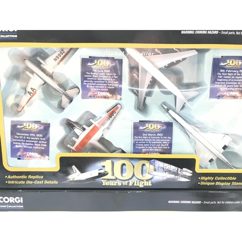 788 - 4 X Boxed Corgi Showcase Collection Sets including Fighting Machines and 100 years of Flight.