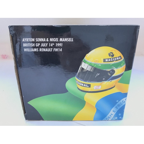 793 - A Boxed Minichamps Ayrton Senna and Nigel Mansell British GP July 14th 1991 Diecast. 1:18 Scale.