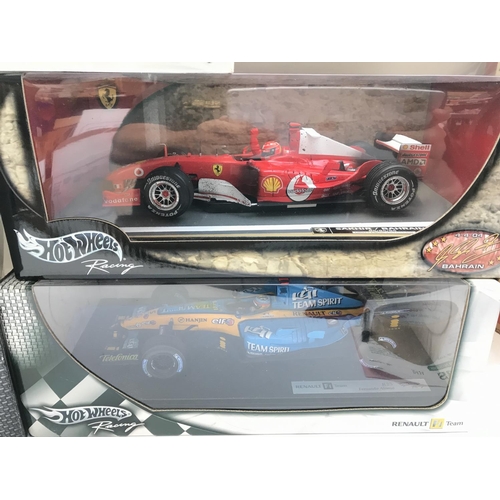 795 - 5 X Boxed Hot Wheels 1:18 Scale Formula 1 Racing Cars.