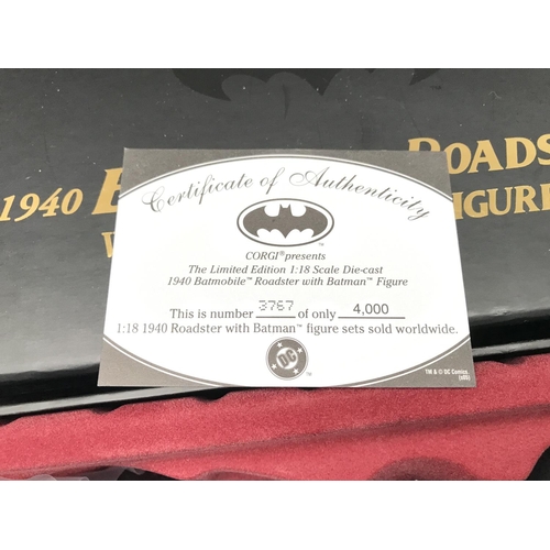 796 - A Boxed Corgi 1940 Batmobile Roadster With Batman Figure.