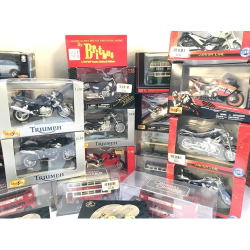 800 - A Box Containing Various Boxed Diecast including IXO. Maisto. Exclusive First Editions. And Original... 