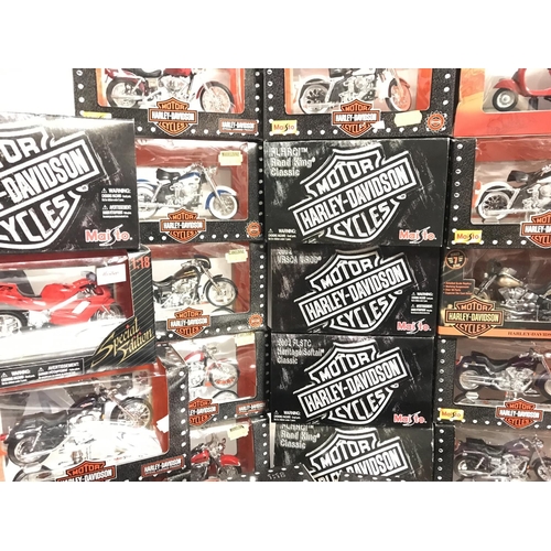 802 - A Box Containing Mainly Maisto Harley-Davidson Motorcycles all 1:18 Scale.