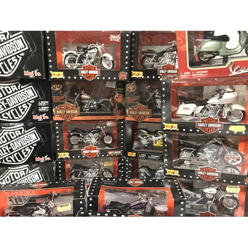 802 - A Box Containing Mainly Maisto Harley-Davidson Motorcycles all 1:18 Scale.