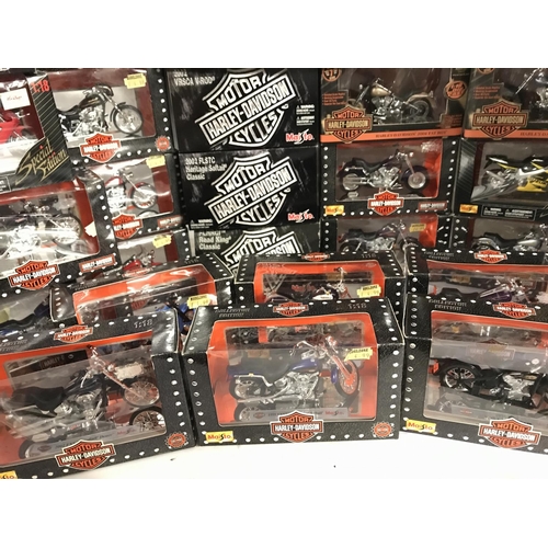 802 - A Box Containing Mainly Maisto Harley-Davidson Motorcycles all 1:18 Scale.