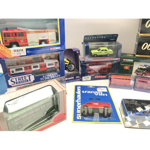 806 - A Box Containing Various Boxed Diecast including Corgi James Bond. Eddie Stobart. Original Omnibus. ... 