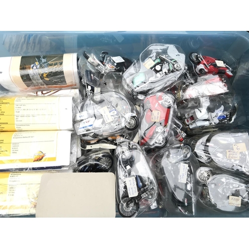 808 - A Box Containing a Collection of Various Diecast Motorcycles. Including Maisto and Hachette Mega Bik... 