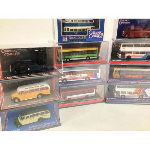 82 - A box Containing a Collection of Corgi Original Omnibus Buses.