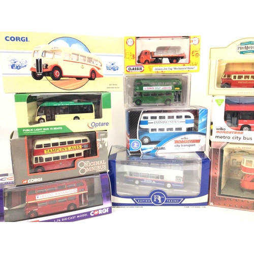 870 - A Collection of Various Diecast Buses including Corgi. Rapido Trains etc. all Boxed.