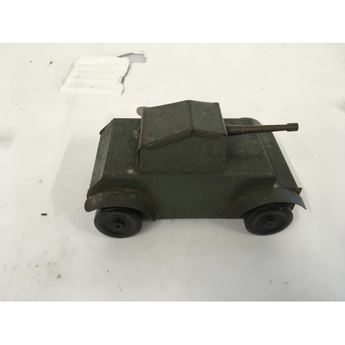 892 - Two old toys. OPERATION ATTACK in original box with tank missiles and gun. Also a tin model clockwor... 