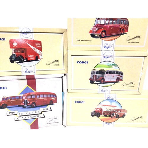 93 - A Collection of Boxed Corgi Classics including Buses.