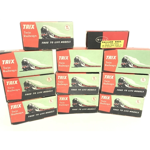 942 - A Collection of Boxed Trix Twin Railways Wagons and a Wills Cleaning Wagon. NO RESERVE