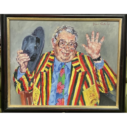 112 - David Griffiths, 1939-Present, contemporary oil on canvas portrait of English jazz musician and cele... 