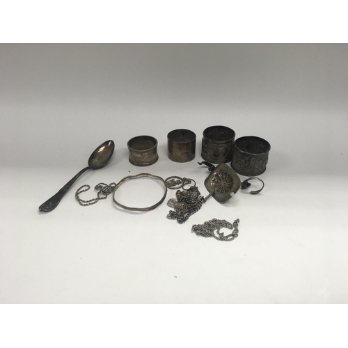 113 - A Mixed lot of various hallmarked silver items.