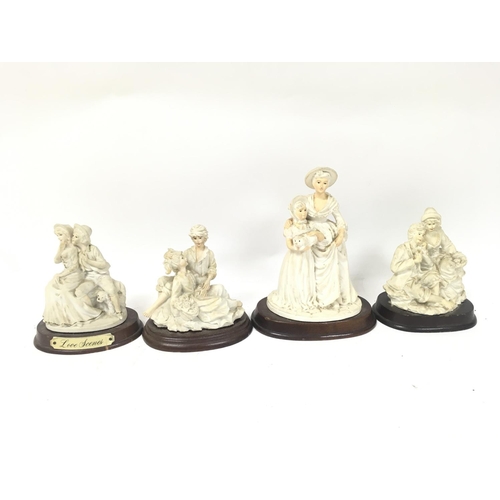 121 - Four antique vintage bisque love scene porcelain figurines. No reserve. (4)